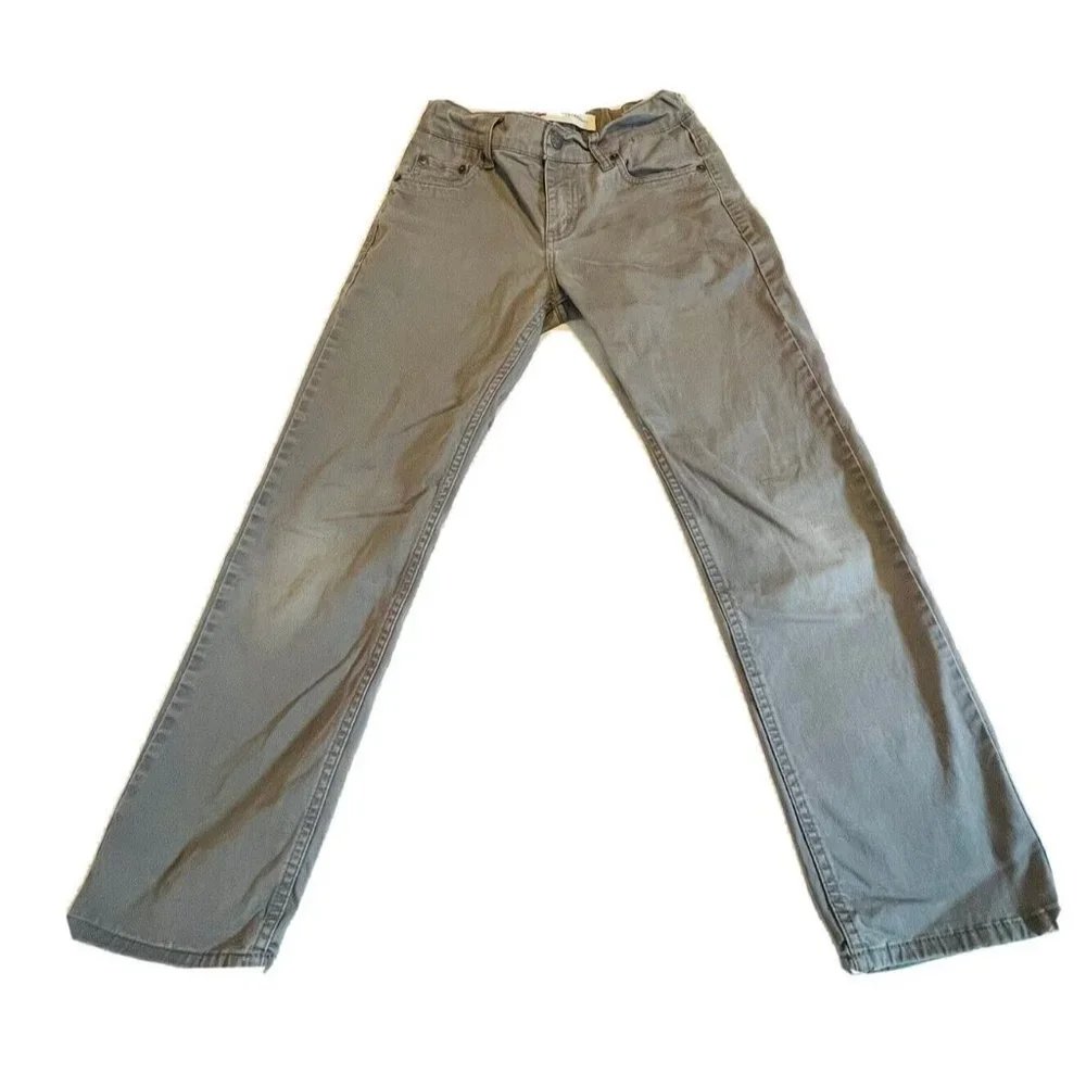 LEVI'S 514 Straight Leg Gray Denim Jeans Boy's Size 10 Reg W25 x L25 - Picture 2 of 11